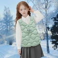thumbnail image 3 of SonxaHe Infant Girl Boy Down Vest Warm Thickened Ripstop Puffer Sleeveless Jacket Kids Cozy Thermal Insulated Padded Coat Green,Sized 1-2, 3 of 8