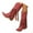 Wine, variant on Fringe Cowboy Boots for Women Vintage Leather Chunky Heel Pull on Tassel Knee High Cowgirl Booties