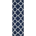 thumbnail image 5 of SAFAVIEH Dhurrie Sloane Geometric Circles Wool Runner Rug, Navy/Ivory, 2'6" x 8', 5 of 10