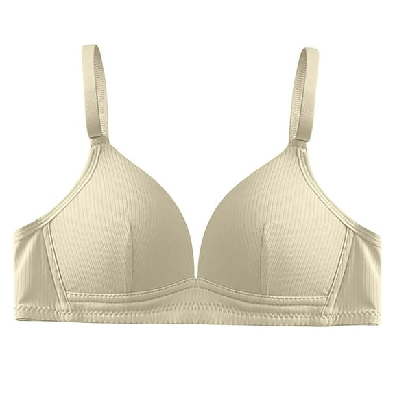 qelini Bras for Teen Girls Comfortable Wireless Light Support Bra Solid Color Breathable Everyday Bra