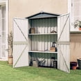 thumbnail image 4 of vidaXL Outdoor Storage Shed Garden Shed with 3 Shelves Metal Storage Shed, 4 of 4
