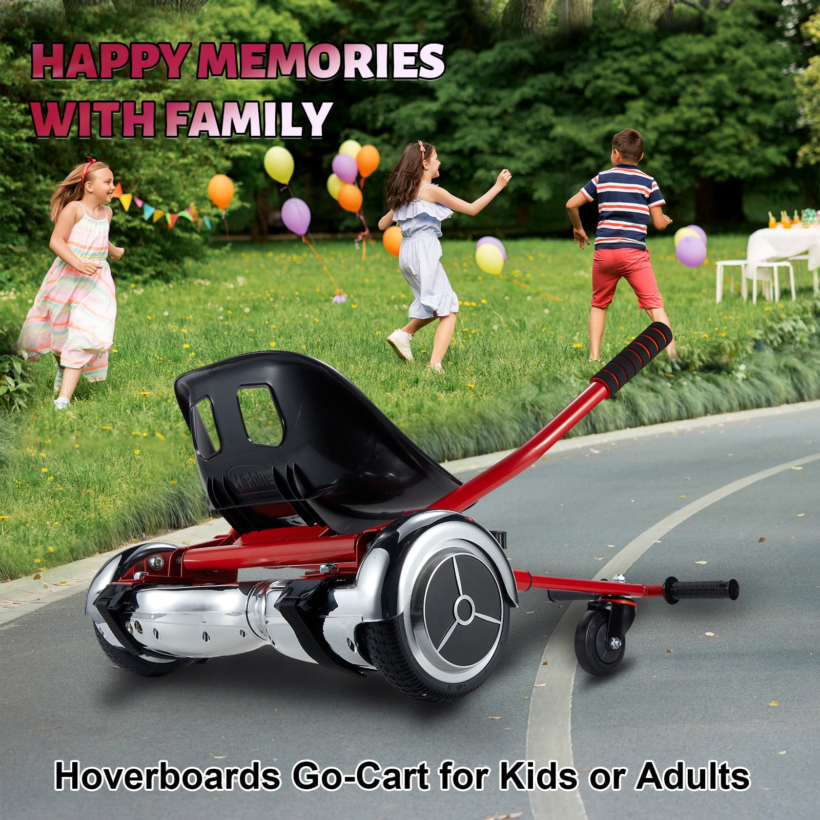Free Shipping Hoverboard seat Attachment Hoverboard go Kart for Adults Kids Accessories to Transform Hoverboard into go cart Hover carts for self Balancing Scooter Red Walmart