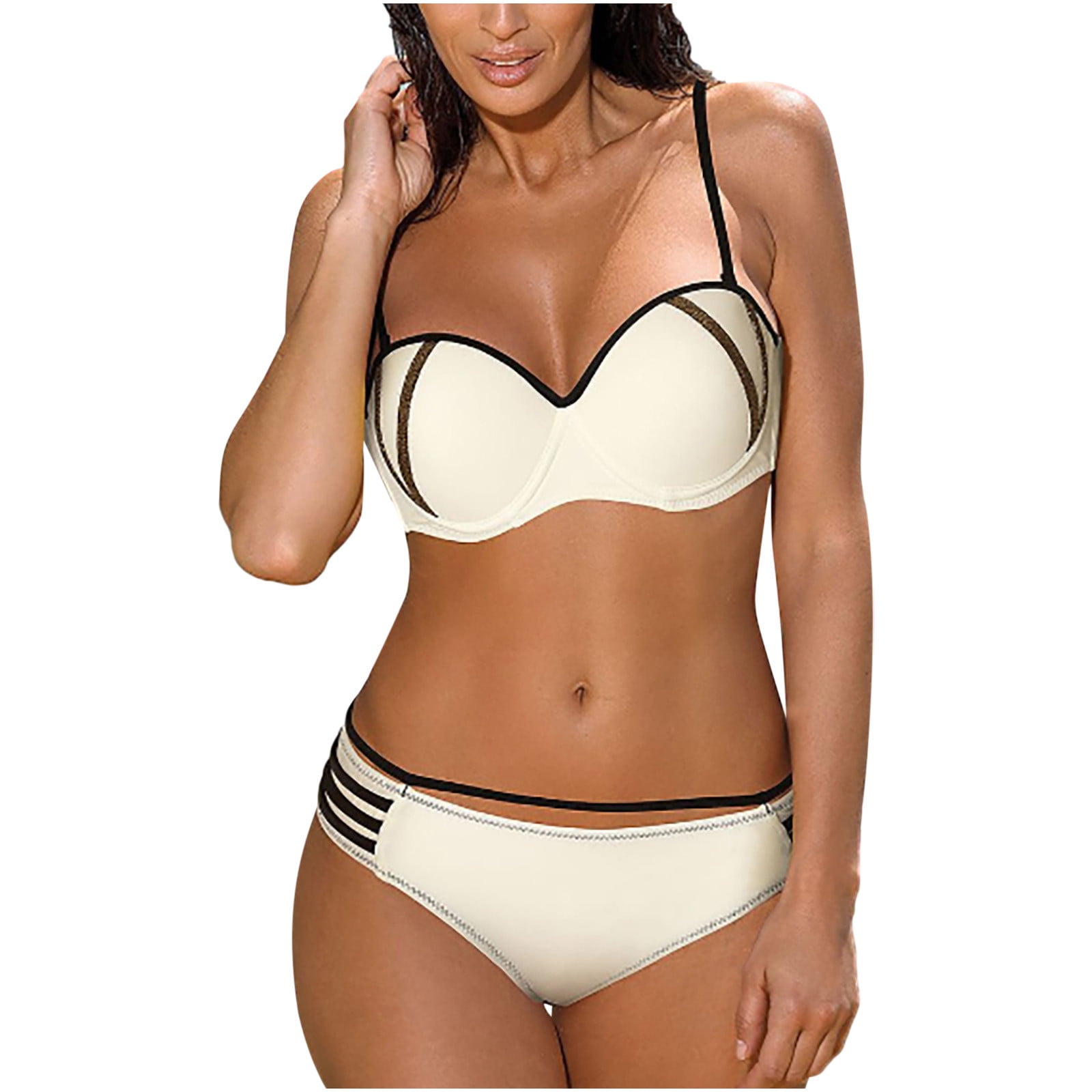 Sngxgn Swimwear Bikini Set Bandage Solid Brazilian Swimwear Two Pieces