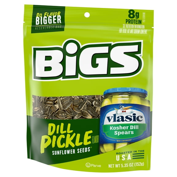 BIGS Vlasic Dill Pickle Sunflower Seeds Keto Friendly Snack 5.35oz (6 Pack)