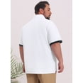 thumbnail image 3 of DARING DIVA Men's Big Tall Business Short Sleeve Office Knitted Golf Shirts XL White, 3 of 7