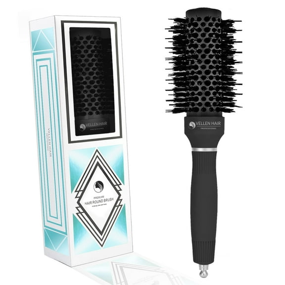 Ceramic/Ionic Round Hairbrush 1.3 inch / 32 mm - Black