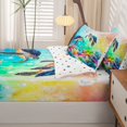 thumbnail image 5 of Manfei Pretty Marine Life Zipper Full Size Comforter Sets with Fitted Sheet and 2 Pillowcases,Cute Sea Turtle Zipper Bedding Set,Blue Yellow,Polkadot Reversible,4pcs, 5 of 8