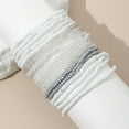 thumbnail image 4 of ROCKROK Pack of 20 White Beaded Bracelets for Beach Vacation Fashionable Wrist Chain, 4 of 9