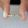 thumbnail image 3 of Emerald & Cubic Zirconia Full Eternity Band Ring,925 Sterling Silver Ring. Handmade Fine Jewelry. Gift For Her., 3 of 5