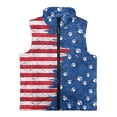 thumbnail image 4 of Xoenoiee American Flag Dog Paw Print Toddler Boys Girls Fleece Vest Coat Warm Sleeveless Jacket Zip up Polar Fuzzy Waistcoat Fall Winter, 4T, 4 of 7