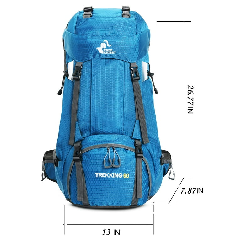 60L Waterproof Lightweight Hiking Backpack with Rain Cover,Outdoor