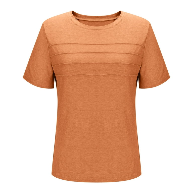Women's Short Sleeve Tops - 2025 Fashion Crewneck Blouses For Casual Wear