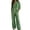 Green, variant on Women's Waffle Knit 2 Piece Tracksuit Outfit Henley Long Sleeve Top and Drawstring Wide Leg Pants Soft Comfy Loungewear Casual Travel Vacation Streetwear Set White