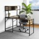 thumbnail image 3 of Escritorio para computadora FurnitureR BABETTE con estante de almacenamiento Nogal L138 W110 H75-135cm, 3 of 6