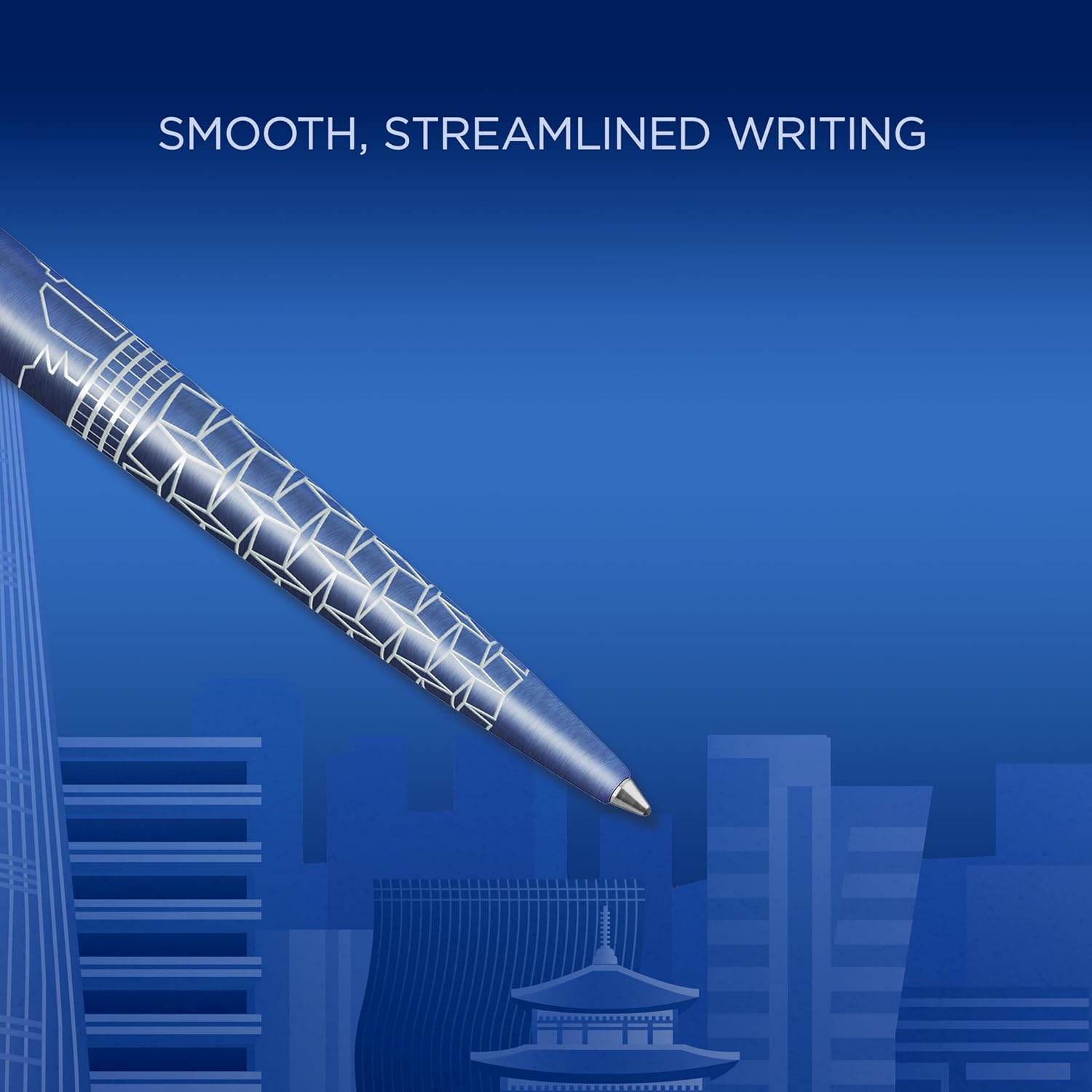 Parker Jotter Ballpoint Pen | Special Edition | Seoul Blue with Chrome Trim | Medium Point | Blue Ink | Gift Box
