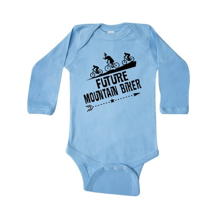

Inktastic Mountain Biking Funny Future Biker Gift Baby Boy or Baby Girl Long Sleeve Bodysuit