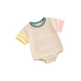 thumbnail image 2 of Gureui Boys and Girls Romper Round Neck Short Sleeve Letter Print Contrast Color Jumpsuit Infant Toddler Baby Clothes for Summer, 2 of 9