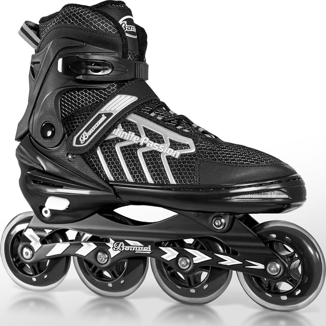 Patines CENTURFIT Linea 4 Ruedas Profesionales Ajustables Adultos Color Negro Talla De Los Patines Gd 24-26.1 ABEC-7