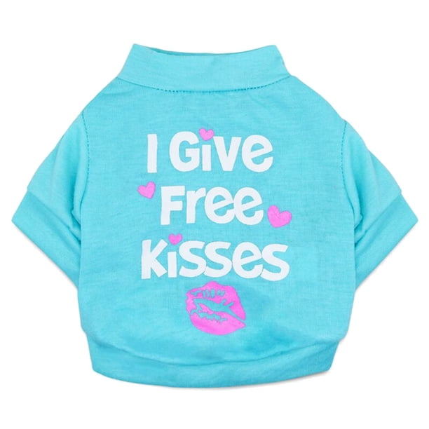 Methold Ropa Camisa Patrón de letras Disfraces de moda Collar Abrigo elástico Accesorios de belleza Perros pequeños Cachorro Bulldog Ropa para mascotas cian L Methold PT003727-19B
