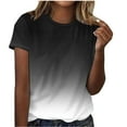 thumbnail image 2 of ameIAEA T-Shirts à Manches Courtes pour Femmes Col Rond T-Shirts d'Été Dégradé Tops de Mode, 2 of 4