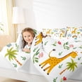 thumbnail image 4 of Manfei Cute Zoo Animal Full Size Comforter Sets for Kids, Lion Giraffe Elephant Bedding Comforter Set, Botanical Palm Tree 0, Ultra Soft Home Decor, Reversible 3 Pieces, 4 of 8