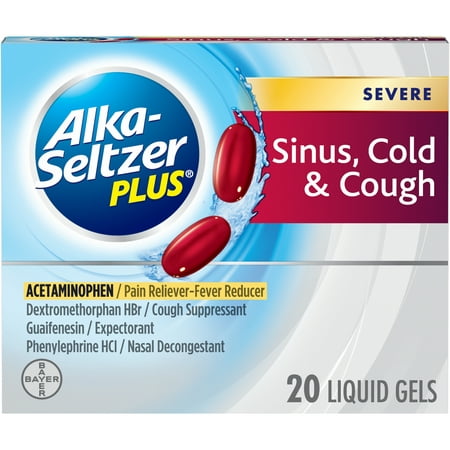 Alka-Seltzer Plus Severe Sinus, Cold & Cough, Liquid Gel,