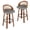 26" Gray, variant on Someet Indoor Wood Bar Stools Set of 2 with PU Upholstery Seat, Curved Rattan Back for Dining Room, Kitchen, Gray