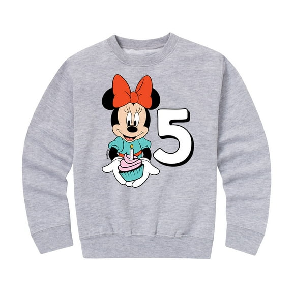 Disney - Minnie Birthday 5 Graphic Long Sleeve Fleece Sweatshirt