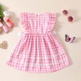 thumbnail image 4 of Gubotare Little Girl Dress Baby Girl Dress Puff Short Sleeve Smocked Embroidery Plaid Dress Toddler Girl Dresses (Pink,Size 12-18 Months), 4 of 9