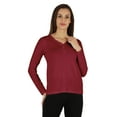 thumbnail image 1 of Inkmeso Solid Button Henley T-shirt For Womens Casual BasicLong SleeveTee T-shirts, 1 of 7