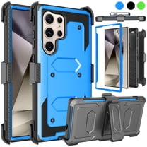 Ebizware Samsung Galaxy S24 Ultra Phone Case with Swivel Holster Belt Clip, Military Grade Heavy Duty Protective Defender Kickstand Cover for Galaxy S24 Ultra - Blue