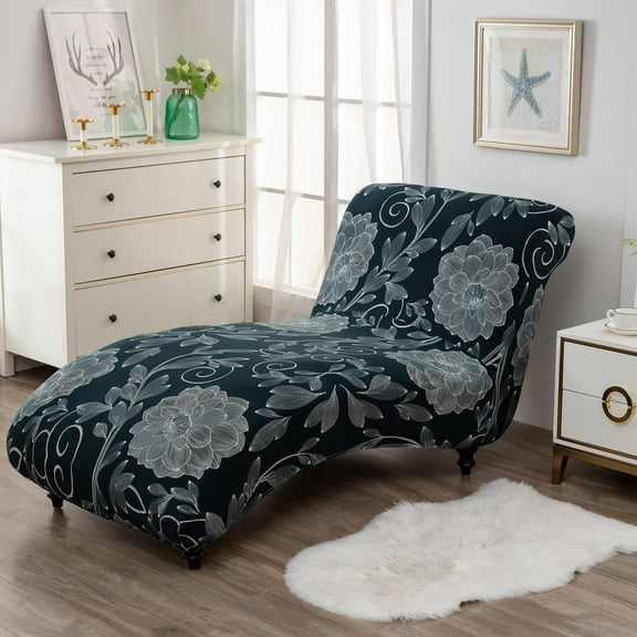 Stretch Cover for Living Room Chaise Slipcover Armless Indoor Slipcover for Bedroom Chaise ,Machine Washable -