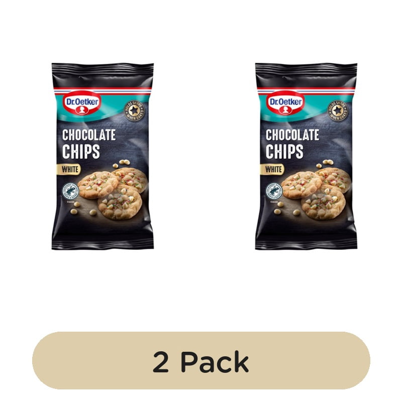 Dr. Oetker White Chocolate Chips 100g, British Import (Pack of 2)