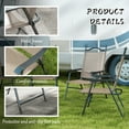 thumbnail image 5 of Outsunny Folding Patio Chairs, Set of 4 Sports Chairs for Adults, Camping Chairs with Armrests, Breathable Mesh Fabric Seat for Lawn, Brown, 5 of 9