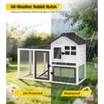 thumbnail image 3 of Aivituvin Two-Tier Rabbit Hutch Outdoor Bunny Cage Indoor with Weatherproof Roof Rabbit Cage with Chew-Proof Ramp and Pull-Out Tray for for Small Animals Black and White, 3 of 9