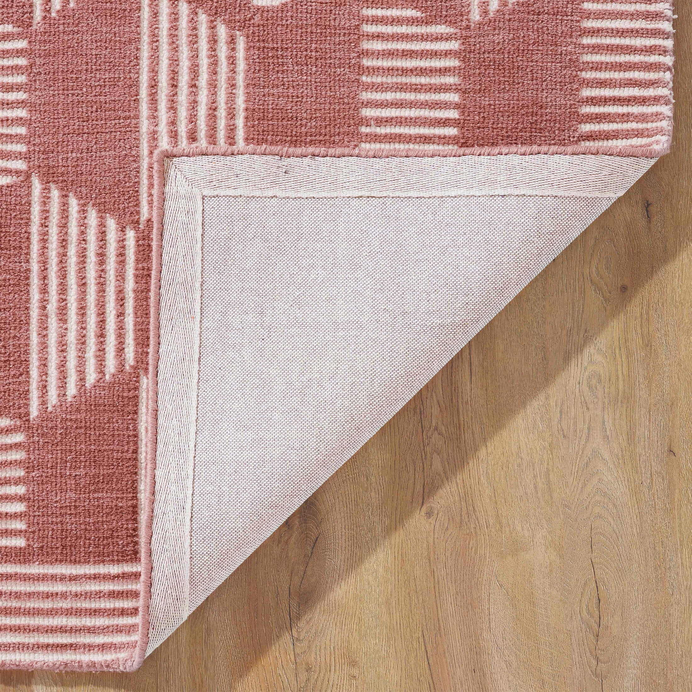 Beautiful Tufted Rose Geometric Stripe Indoor Area Rug by Drew Barrymore, 5' x 7'