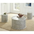 thumbnail image 3 of Steve Silver Samir Round Wood Coffee Table, Aged Alabaster White, 3 of 5