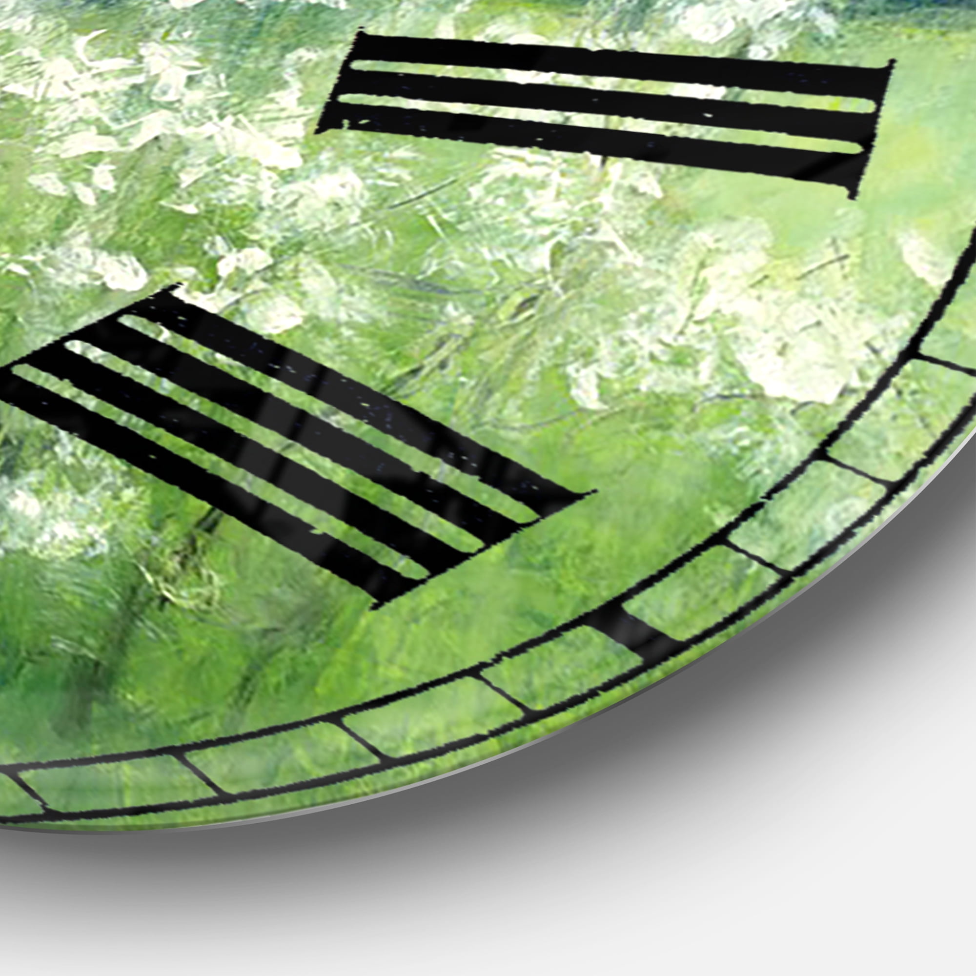 Designart 'Green Mountain Spring' Traditional wall clock