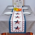 thumbnail image 4 of Table Runner Dresser Scarves 108 Inch Long, Flag Day Red Blue Patriotic Star on White Linen Dining Table Runners Freedom Independence Celebration Tabletop Scarf for Wedding Holiday Party Kitchen, 4 of 9