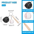 thumbnail image 2 of Uxcell Baseball Keychain, 2 Pcs Softball Gloves Baseball Bats Key Chain Sports Novelty Pendant for Backpacks, Black, 2 of 7