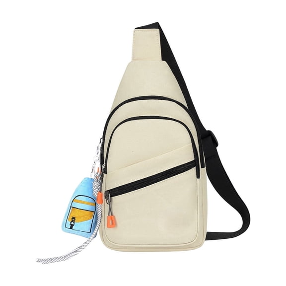 Shoulder Backpack for Men Women – Crossbody Chest Bag with Cute Charm & Side Mesh Pocket – Lightweight Shoulder Backpack for Travel, Hiking, Cycling & Everyday Use