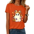 thumbnail image 2 of Akiihool Halloween Womens Clothes Plus Size Halloween Shirts for Women Pumpkin Graphic Tshirt Fall Casual Short Sleeve Tee Tops (Orange,3XL), 2 of 7