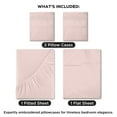 thumbnail image 3 of ROYALE LINENS - 4 Piece California King Bed Sheet - Brushed Microfiber 1800 Bedding - 1 Fitted Sheet, 1 Flat Sheet, 2 Pillow case - Wrinkle & Fade Resistant Sheet Set (Pink, California King), 3 of 10