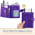 thumbnail image 6 of ComfiTime Passport Holder – RFID Blocking Passport Travel Wallet, Waterproof PU Leather Passport Cover Case for Men/Women, Anti-Theft ID, Card & Boarding Pass Holder & Travel Organizer, Purple, 6 of 11