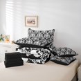 thumbnail image 6 of Homewish Bohemian Skull Skeleton 7-Piece Twin Bedding,Black White Damask Bedding Comforter Set,Halloween Bed Set,Black Reversible, 6 of 8