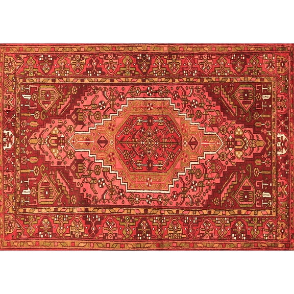 Ahgly Company Indoor Rectangle Persian Orange Traditional Area Rugs, 5' x 7'