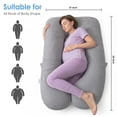 thumbnail image 5 of QUEEN ROSE Pregnancy Pillows, U Shaped Full Body Pillow for Sleeping Support, 55 Inch Maternity Pillow for Pregnant Women with Removable Velvet Cover, Blue, 5 of 8