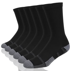 Cooplus Men's Crew Athletic Socks, 6-Pack