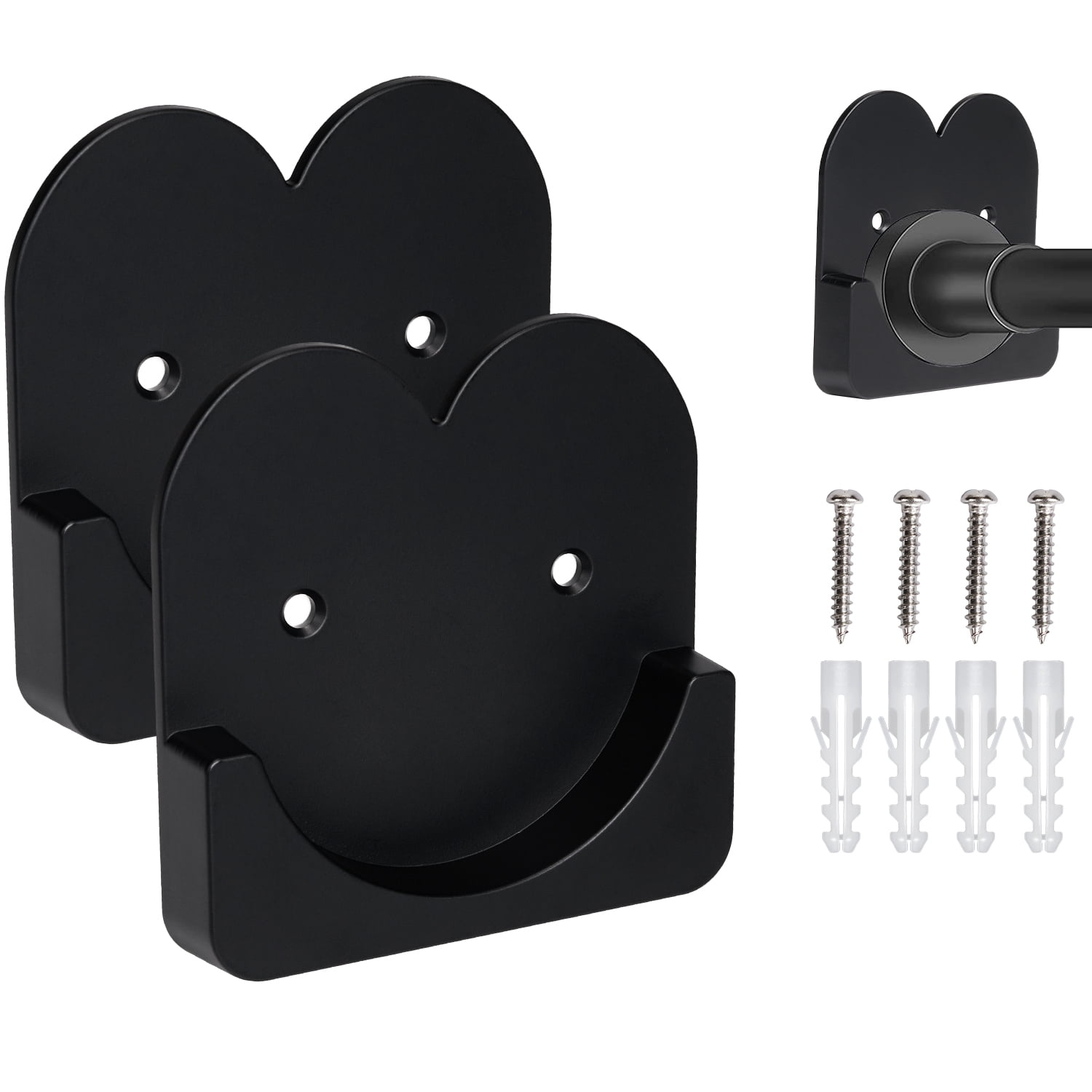 QKOO Shower Curtain Rod Mount Holder Adhesive Shower Rod Tension