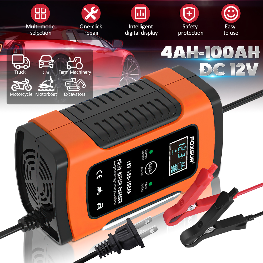 DFITO Automatic Battery Charger, 12V 6A Car Auto Motorcycle Portable